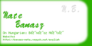 mate banasz business card